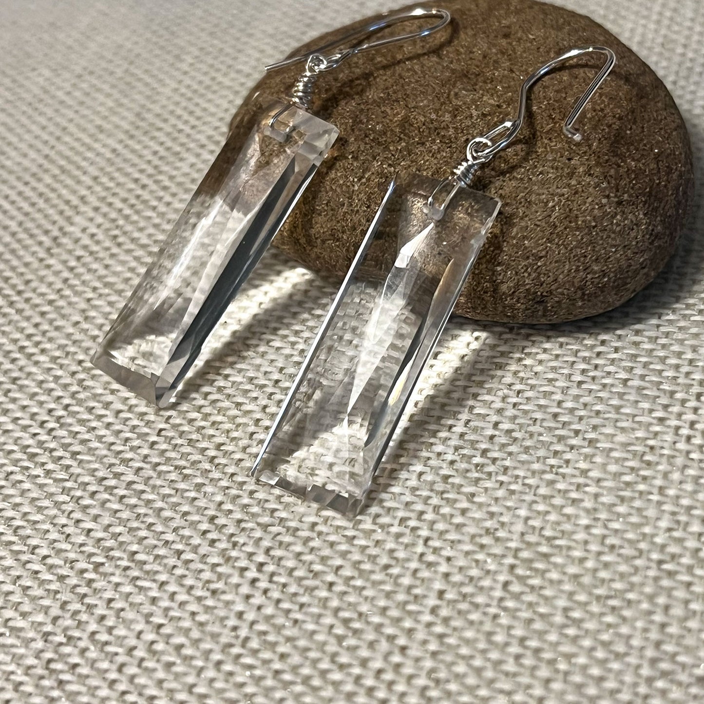 STERLING SILVER CLEAR QUARTZ EARRINGS - POWER TO ELEVATE TALISMAN