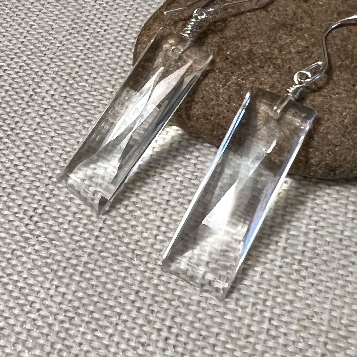 STERLING SILVER CLEAR QUARTZ EARRINGS - POWER TO ELEVATE TALISMAN