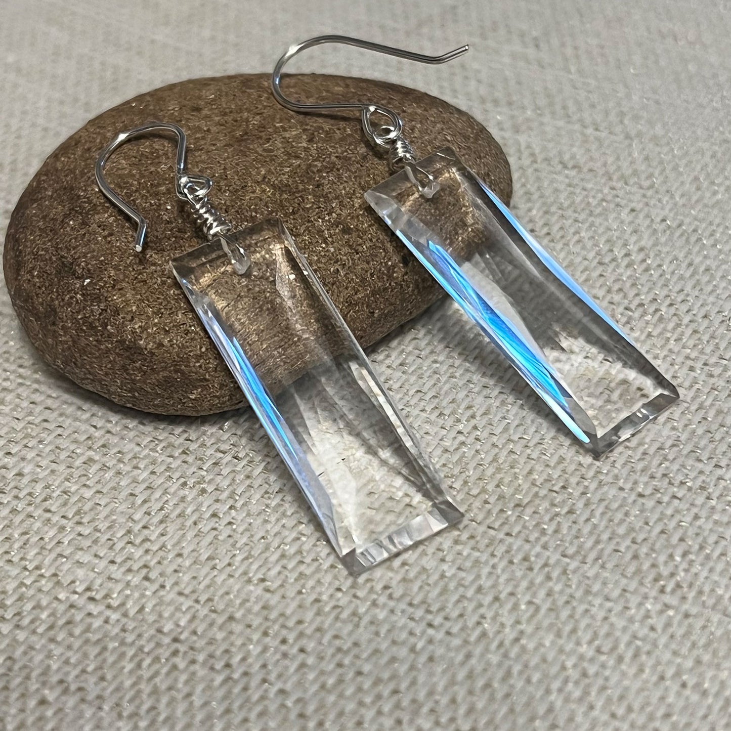 STERLING SILVER CLEAR QUARTZ EARRINGS - POWER TO ELEVATE TALISMAN