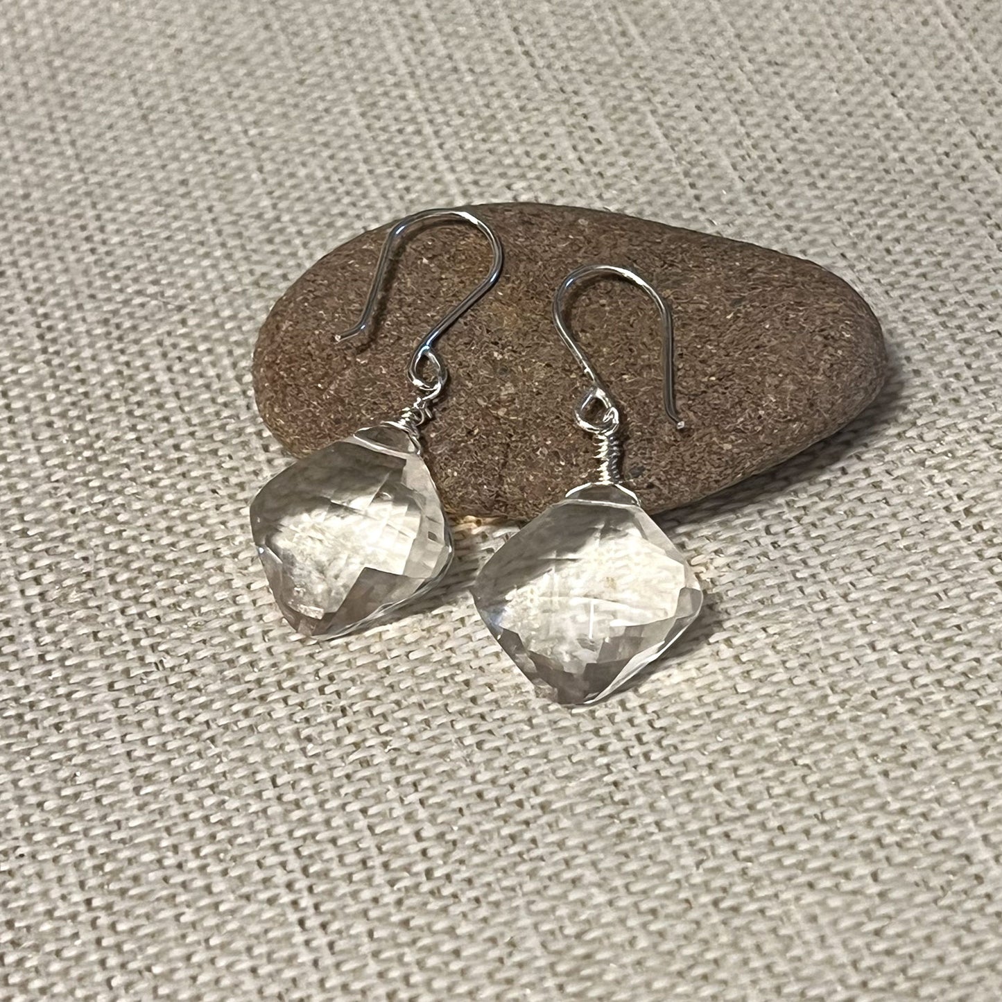 STERLING SILVER CLEAR QUARTZ EARRINGS - POWER TO ELEVATE TALISMAN