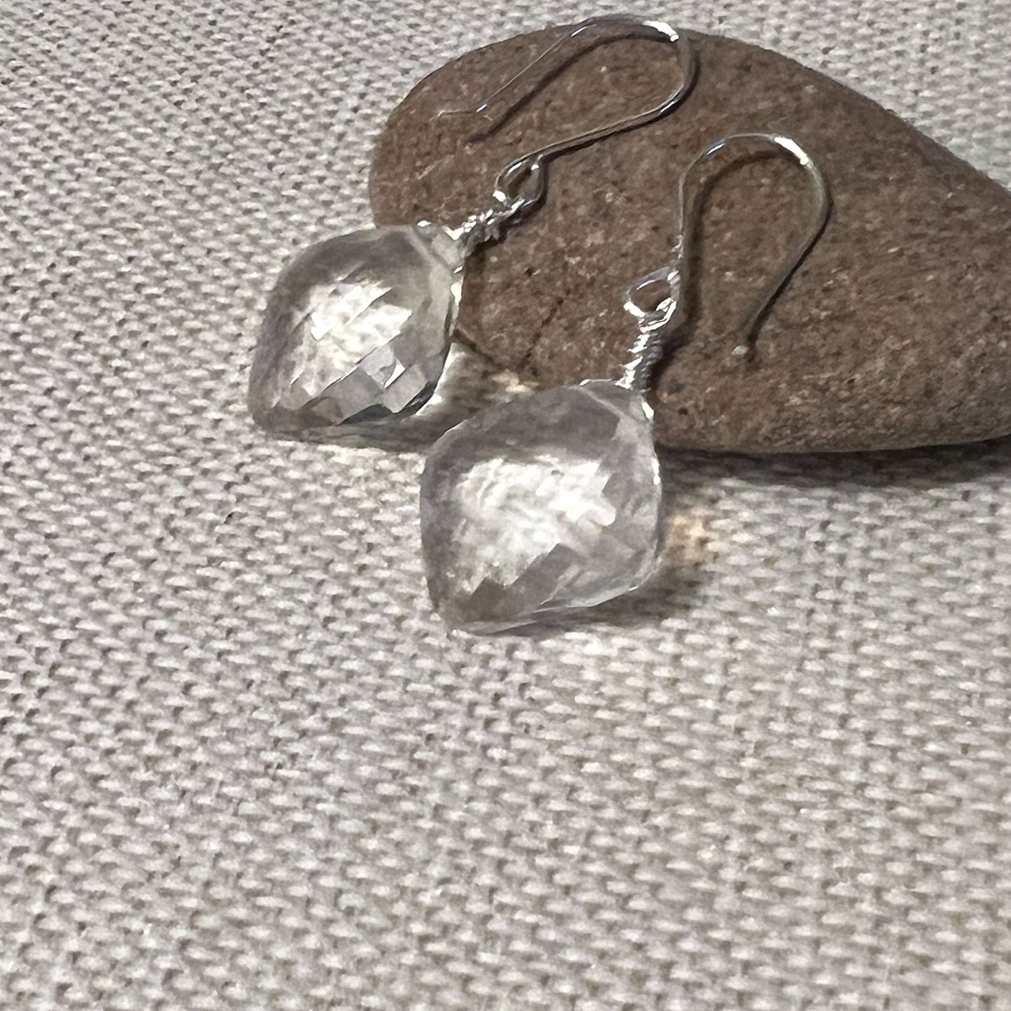 STERLING SILVER CLEAR QUARTZ EARRINGS - POWER TO ELEVATE TALISMAN