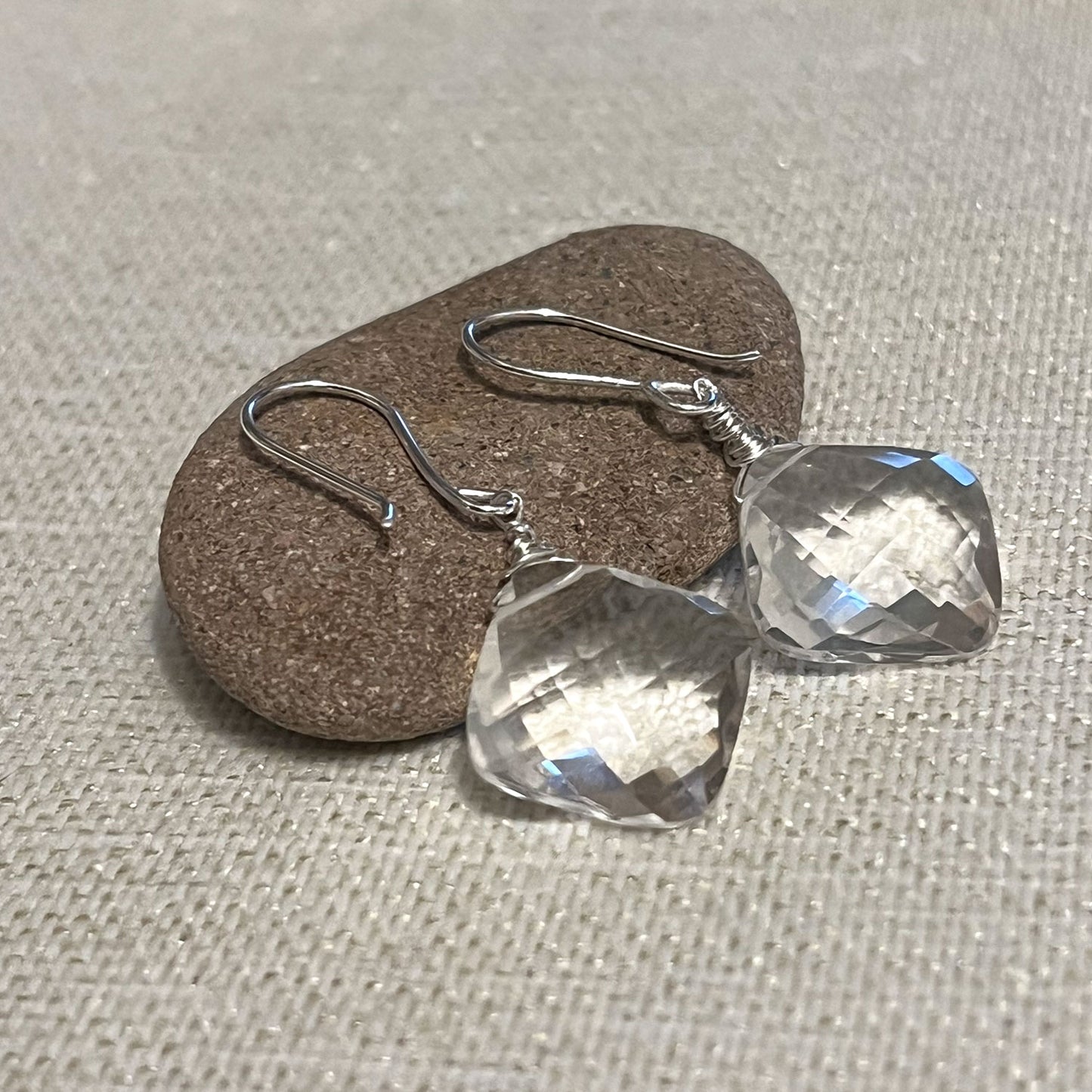 STERLING SILVER CLEAR QUARTZ EARRINGS - POWER TO ELEVATE TALISMAN