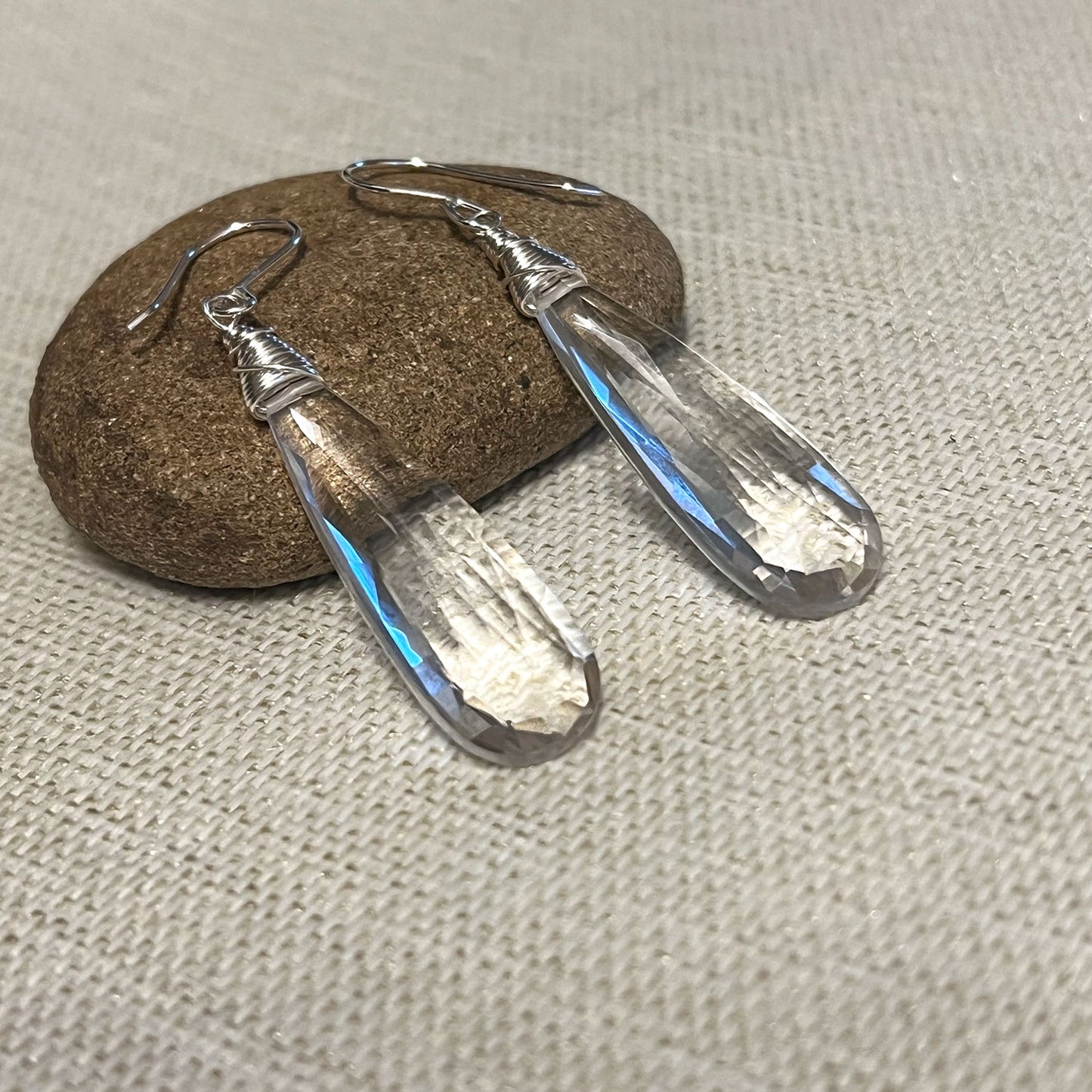 STERLING SILVER CLEAR QUARTZ EARRINGS - POWER TO ELEVATE TALISMAN