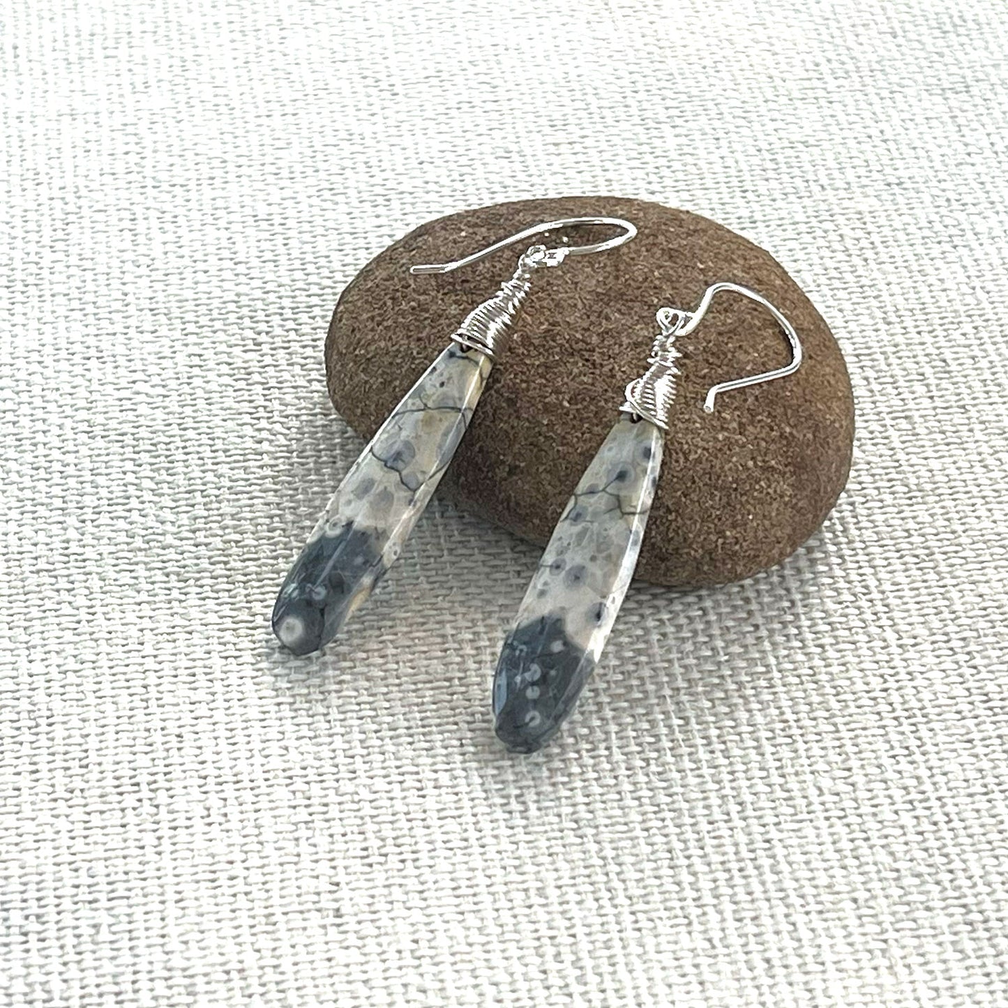 GEMSTONE LONG DROP EARRINGS - TALISMAN JEWELRY