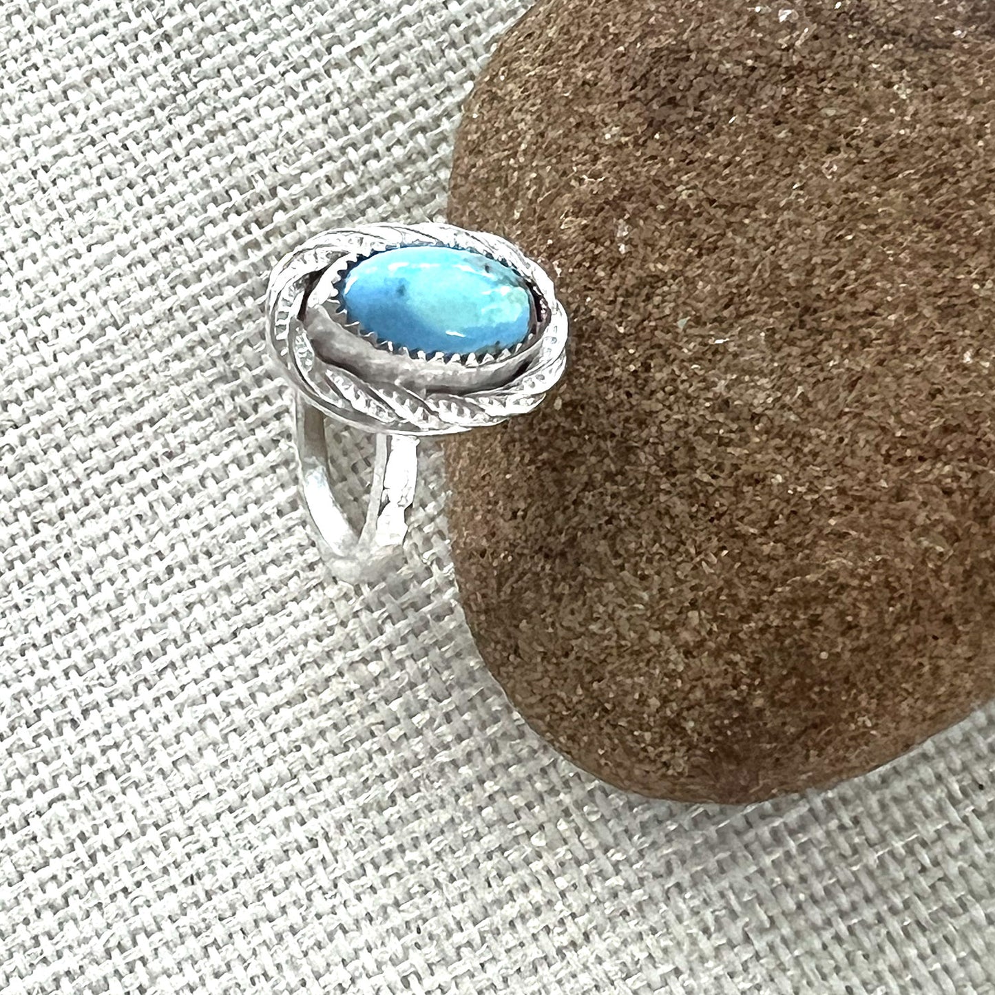 STERLING SILVER GOLDEN HILLS TURQUOISE RING - HEAVEN AND EARTH TALISMAN