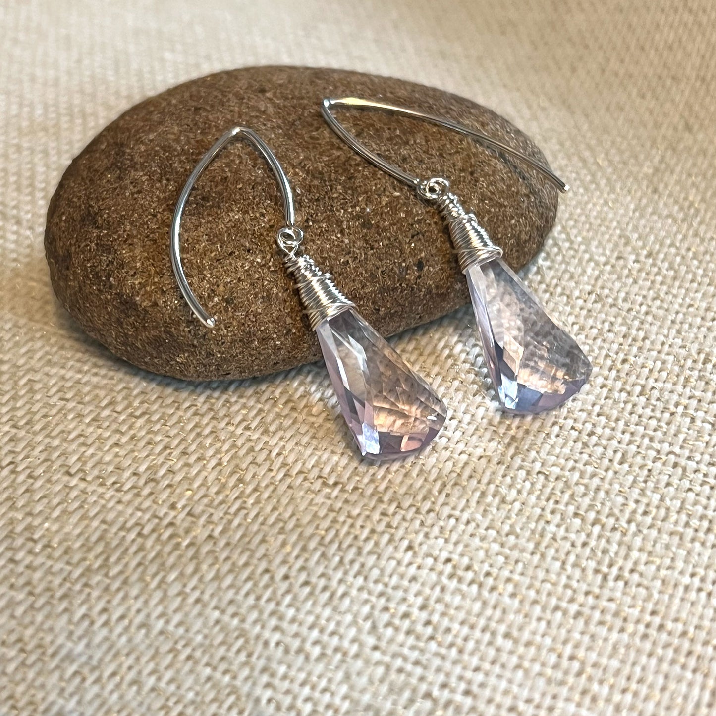 STERLING LAVENDER QUARTZ EARRINGS - A SYNCH ME TALISMAN