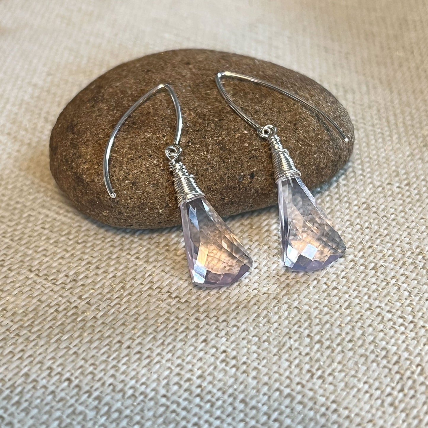 STERLING LAVENDER QUARTZ EARRINGS - A SYNCH ME TALISMAN