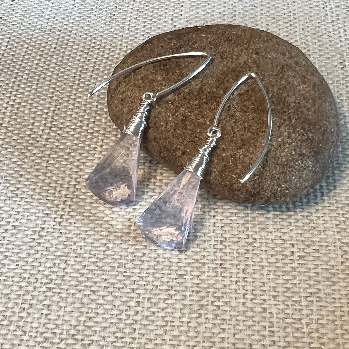 STERLING LAVENDER QUARTZ EARRINGS - A SYNCH ME TALISMAN