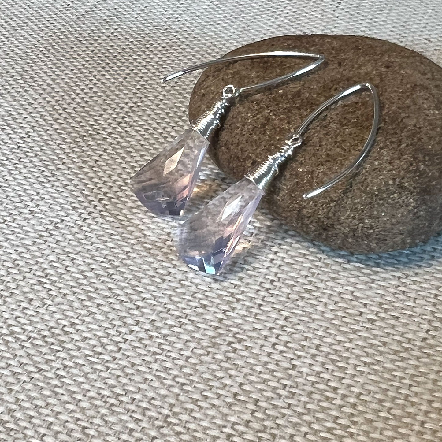 STERLING LAVENDER QUARTZ EARRINGS - A SYNCH ME TALISMAN