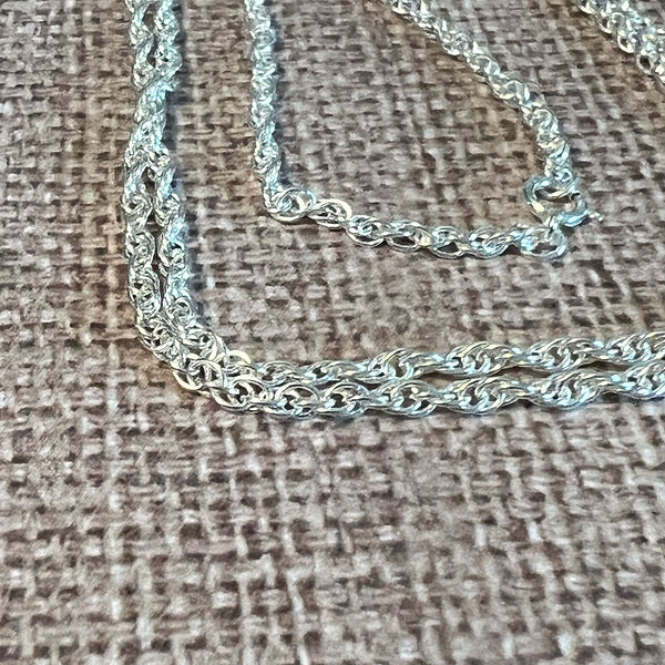 STERLING SILVER ROPE CHAIN. WIDTH OPTIONS. LENGTH OPTIONS.