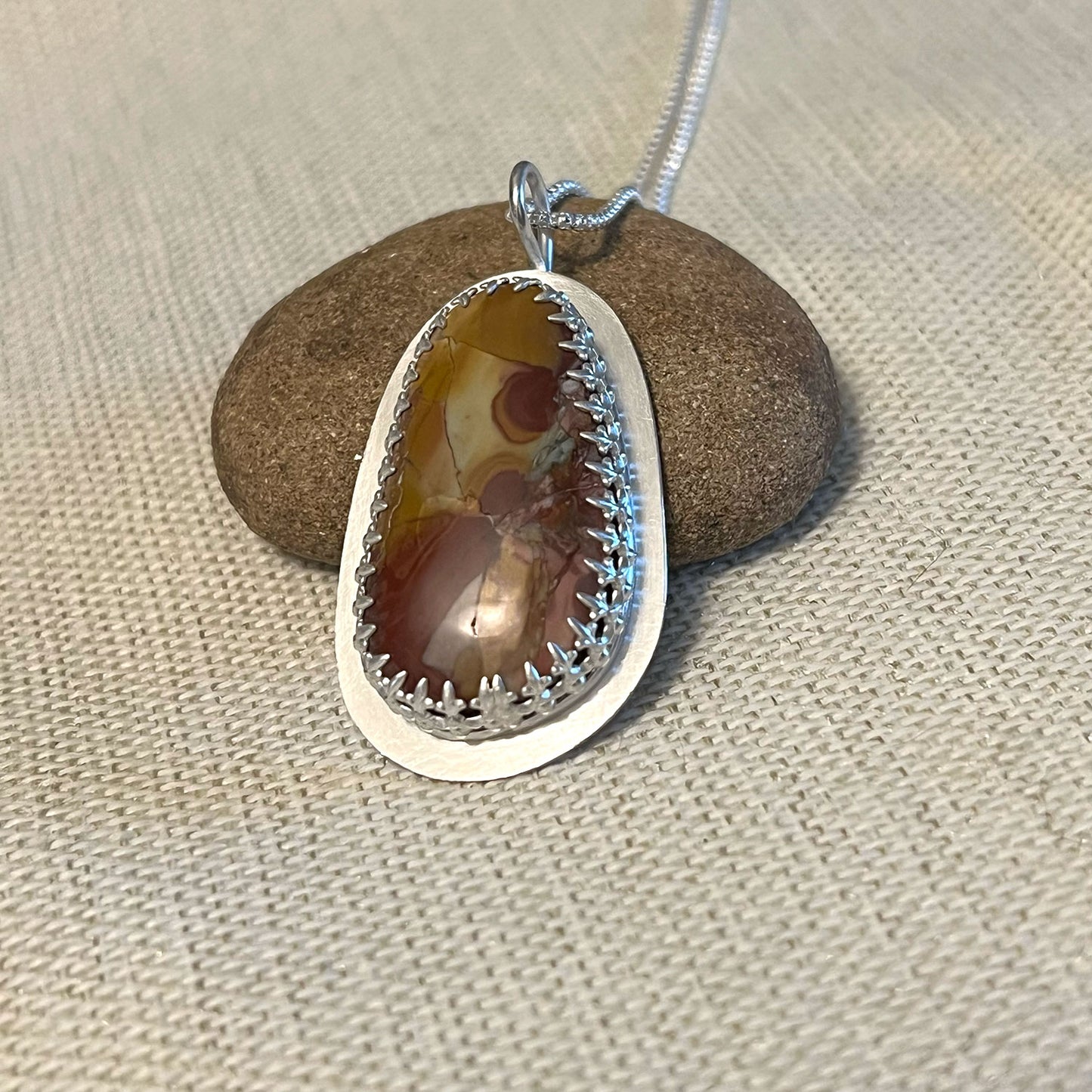 STERLING SILVER MESCALERO JASPER NECKLACE - MOTHER EARTH TALISMAN