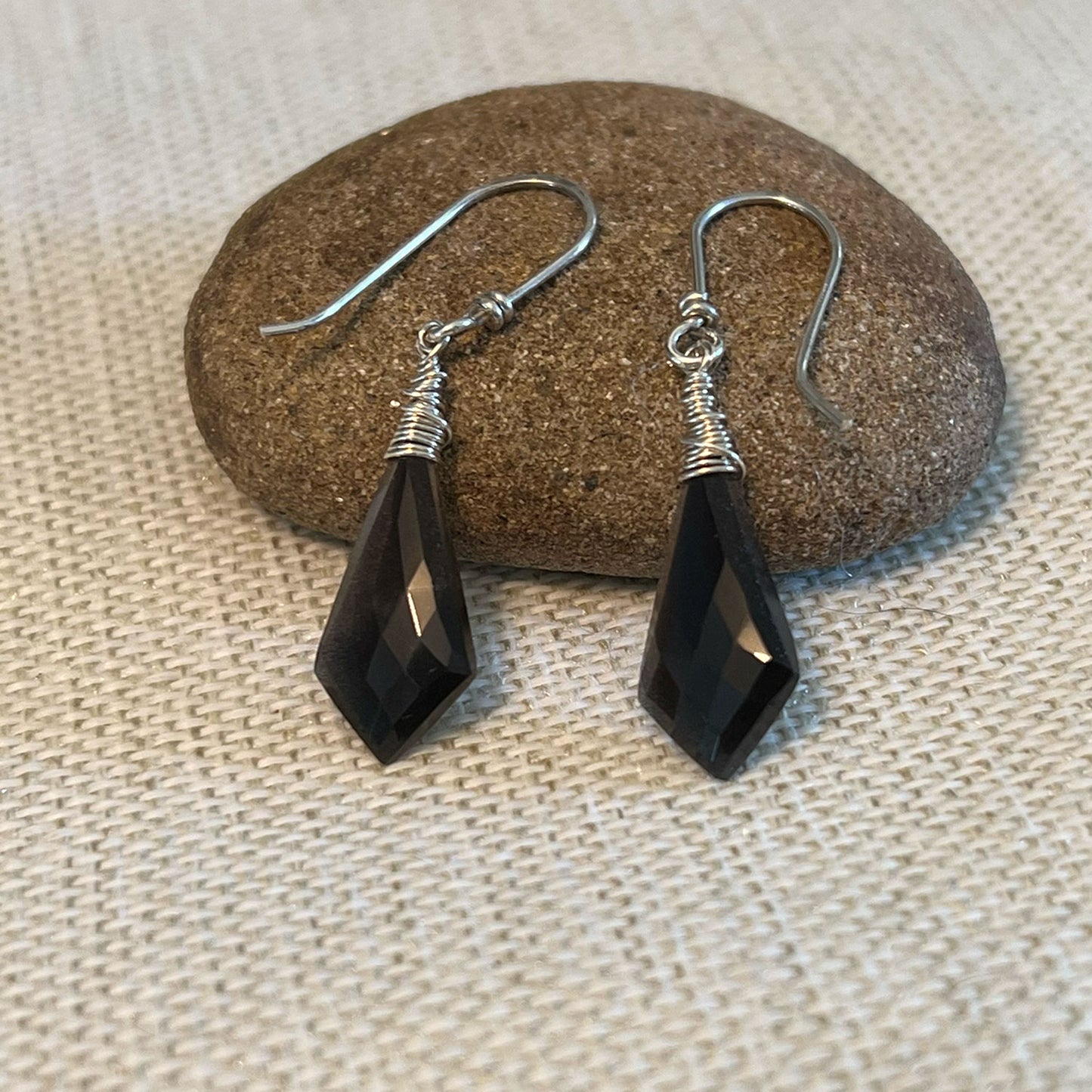 STERLING SILVER BLACK MOONSTONE EARRINGS - INNER BEAUTY TALISMAN