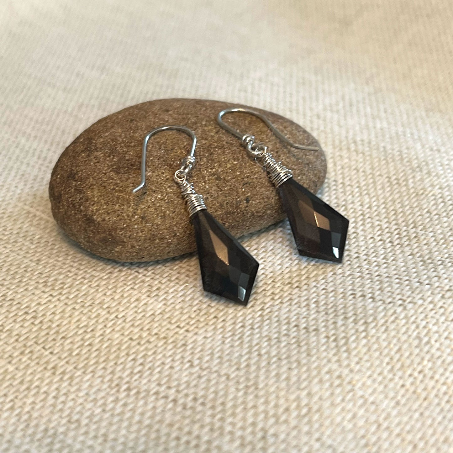 STERLING SILVER BLACK MOONSTONE EARRINGS - INNER BEAUTY TALISMAN