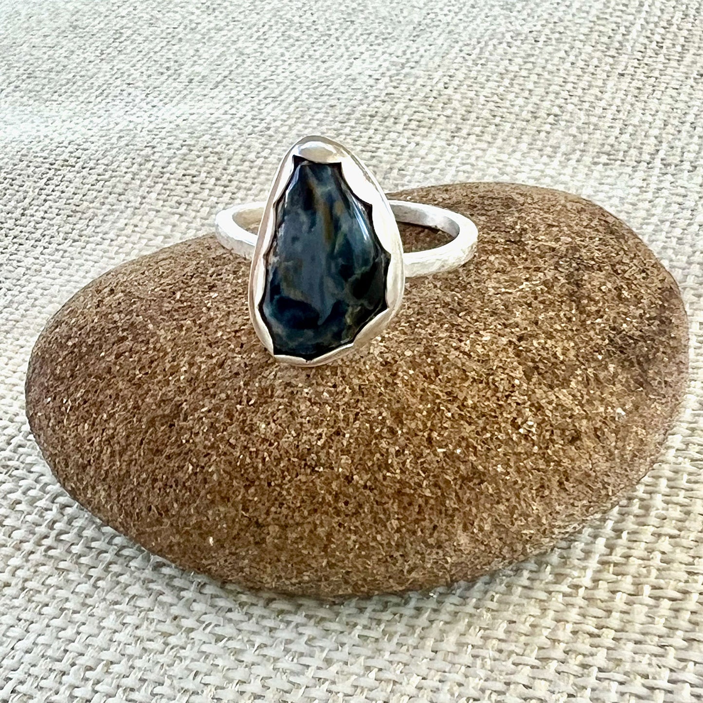 STERLING SILVER PIETERSITE RING - CLEANSING STORM TALISMAN