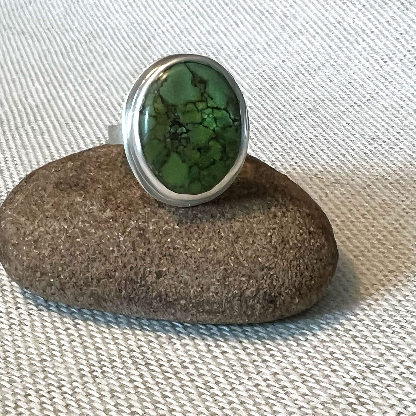 STERLING SILVER QINGU TURQUOISE RING - HEAVEN AND EARTH TALISMAN