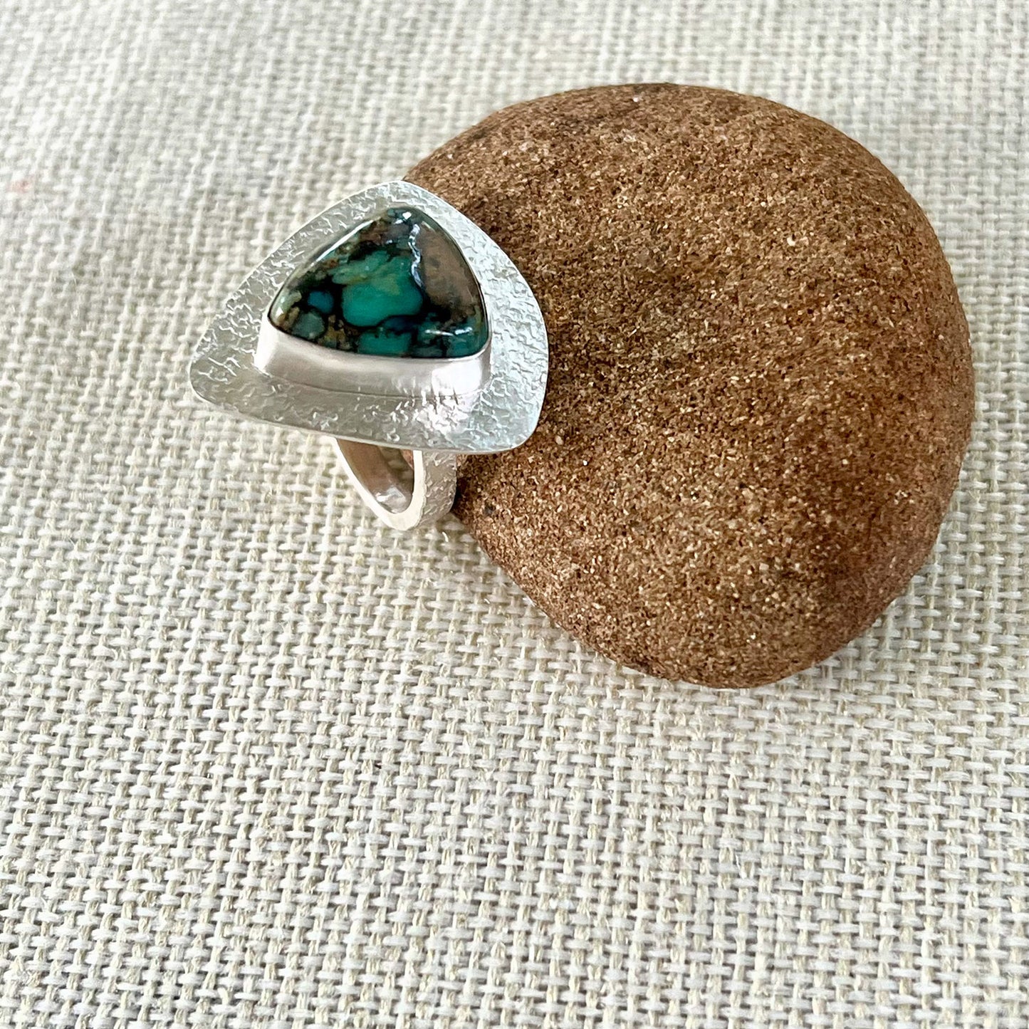 STERLING SILVER SEVEN DWARFS VARISCITE RING - JOYFUL TALISMAN