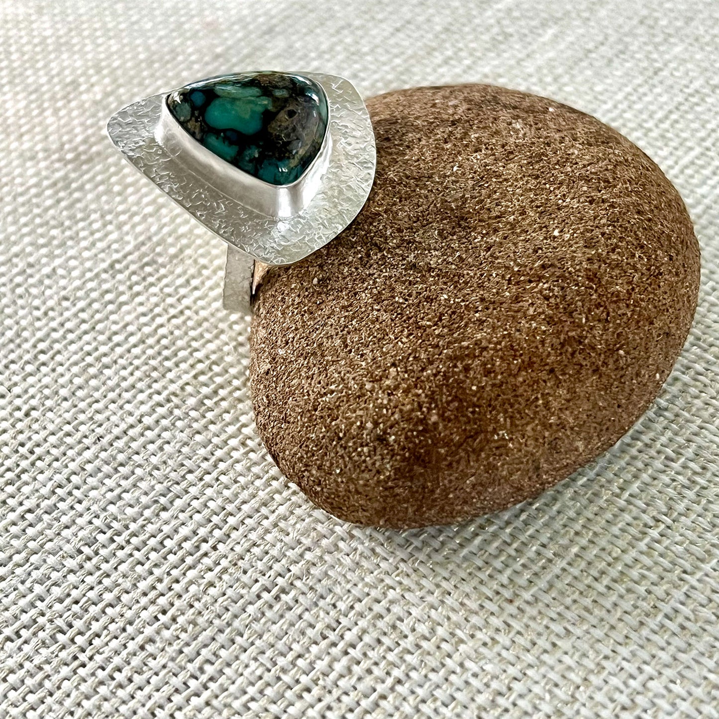 STERLING SILVER SEVEN DWARFS VARISCITE RING - JOYFUL TALISMAN