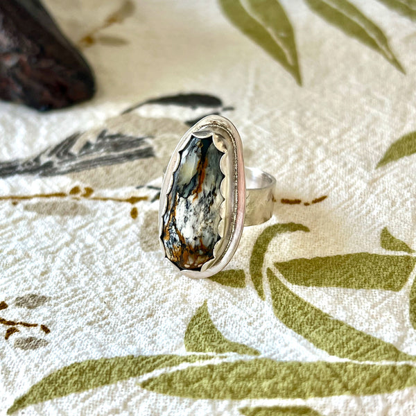 STERLING SILVER THUNDERCLOUD OVAL RING - CLEANSING RAIN TALISMAN