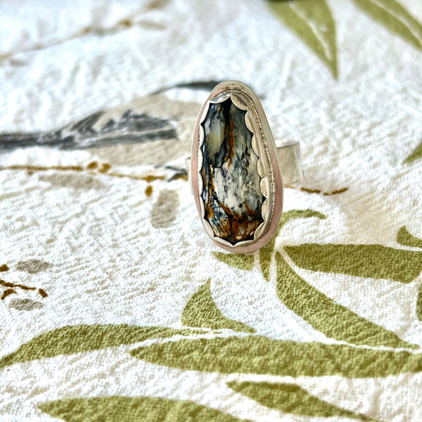 STERLING SILVER THUNDERCLOUD OVAL RING - CLEANSING RAIN TALISMAN