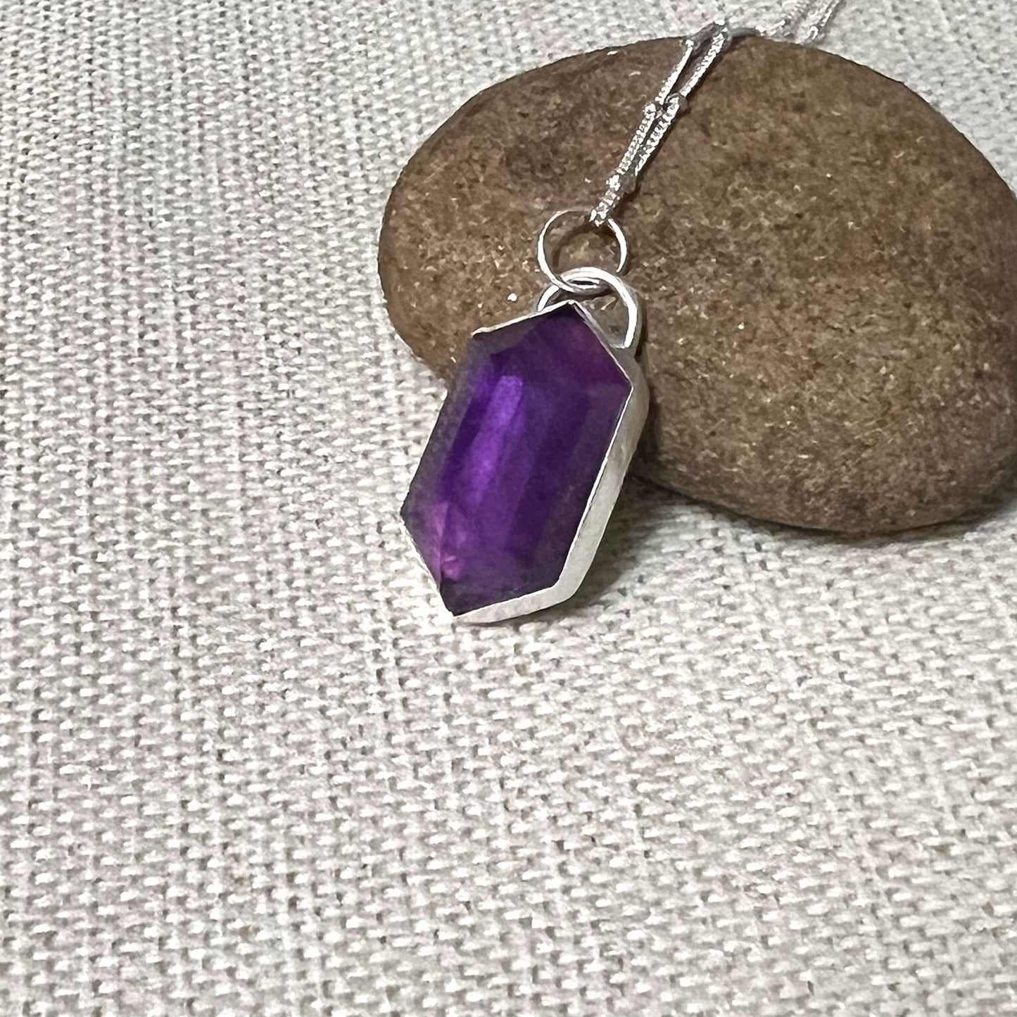 STERLING SILVER AMETHYST HEX NECKLACE - DREAMLAND TALISMAN