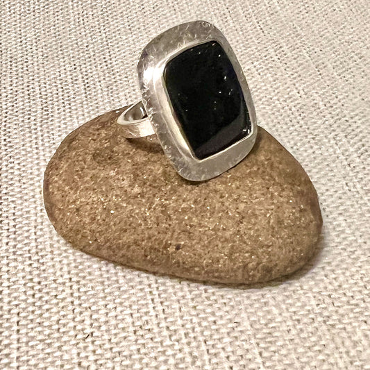 STERLING SILVER BLUE GOLDSTONE RING - NEW BEGINNINGS TALISMAN