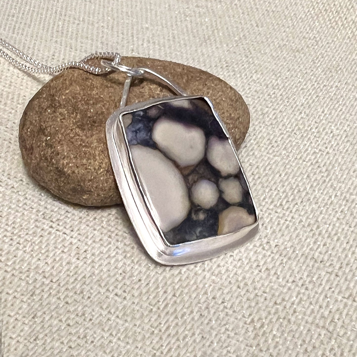 STERLING SILVER COBRA JASPER NECKLACE - MOTHER EARTH TALISMAN