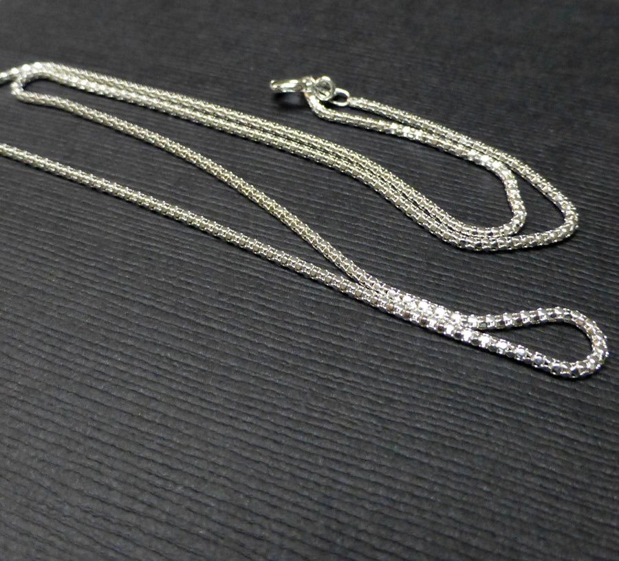 STERLING SILVER MIRROR CHAIN NECKLACE 1.35MM 18 INCHES, 20 INCHES