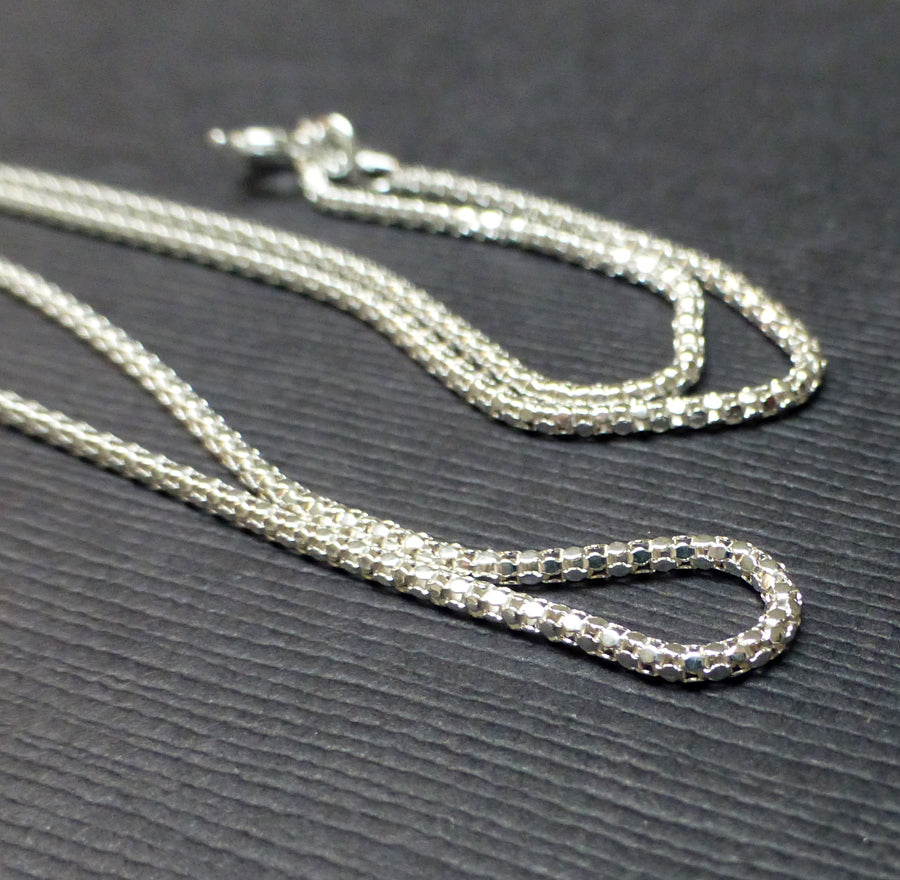 STERLING SILVER MIRROR CHAIN NECKLACE 1.35MM 18 INCHES, 20 INCHES