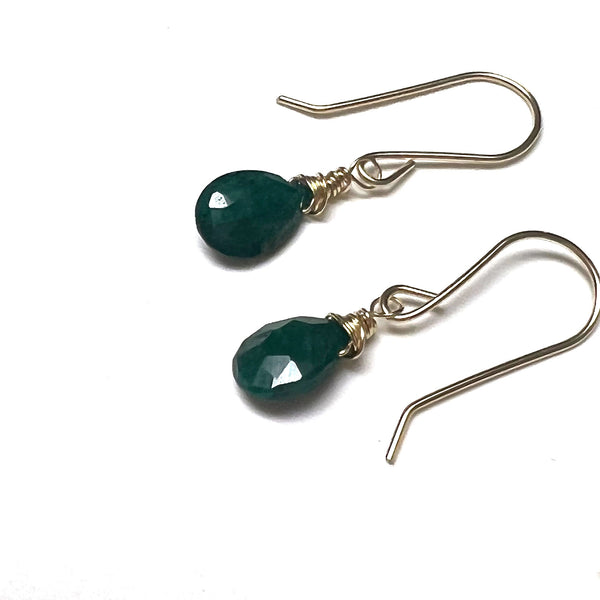 GOLD FILLED EMERALD EARRINGS - LOVE AND FRIENDSHIP TALISMAN