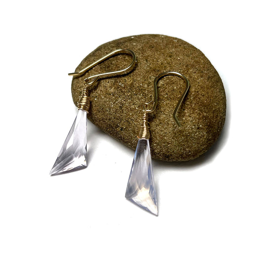 GOLD FILLED/STERLING LAVENDER QUARTZ EARRINGS - A SYNCH ME TALISMAN