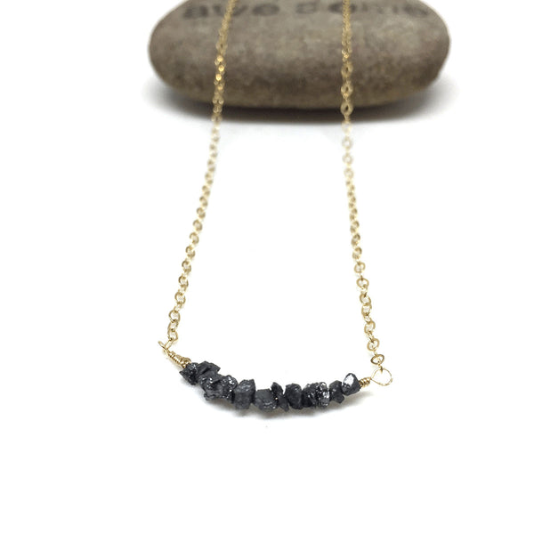 GOLD FILLED RAW DIAMOND NECKLACE - RICHNESS OF THE SELF TALISMAN