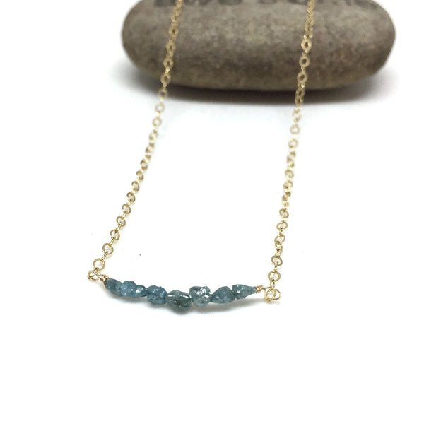GOLD FILLED RAW DIAMOND NECKLACE - RICHNESS OF THE SELF TALISMAN