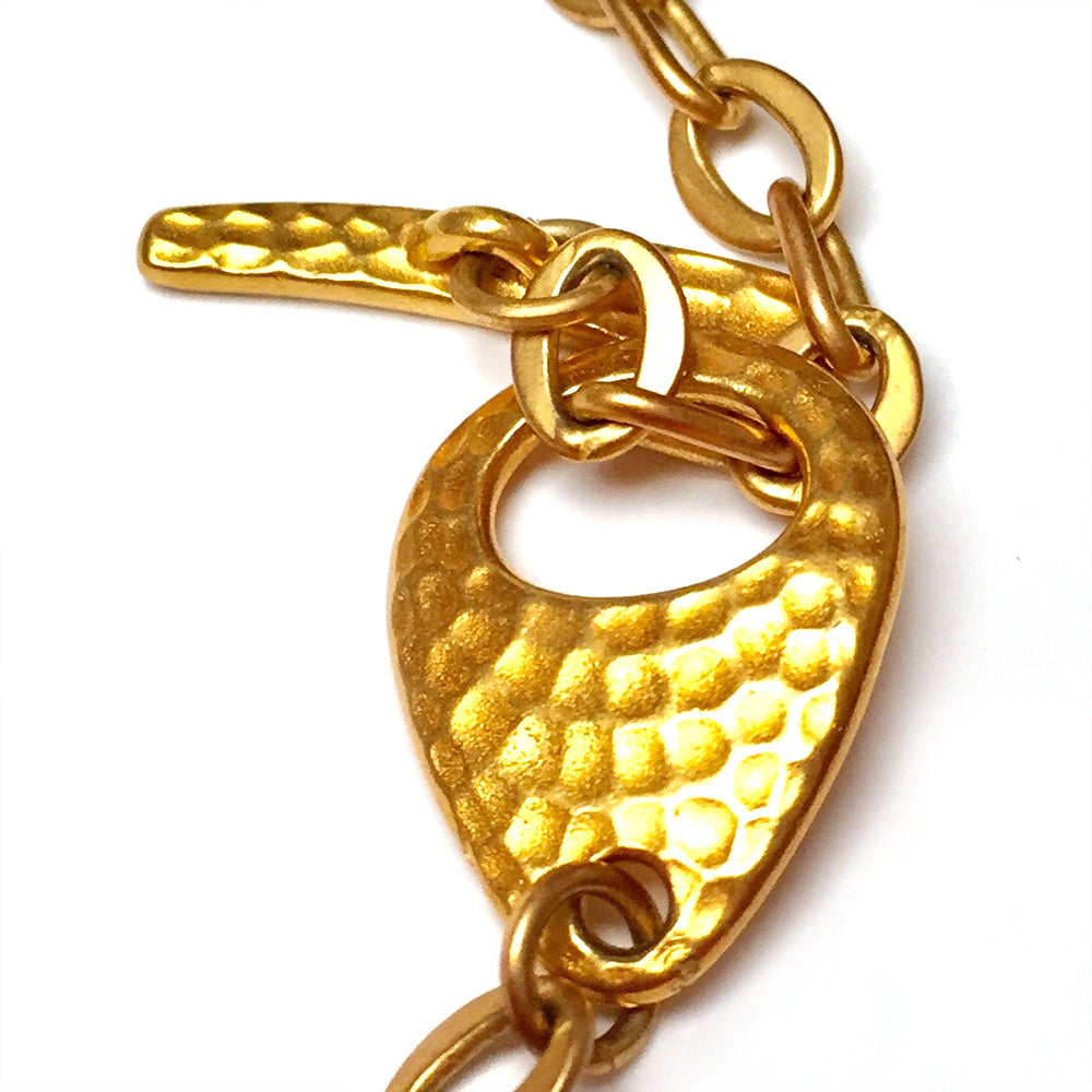 GOLD VERMEIL MULTI-STRAND CITRINE SHELL FRESHWATER PEARL NECKLACE - CREATIVITY TALISMAN