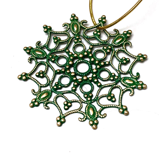 HOLIDAY ORNAMENT. GREEN STARRY NIGHT. CHRISTMAS. SAINT PATRICK. 2 INCHES.