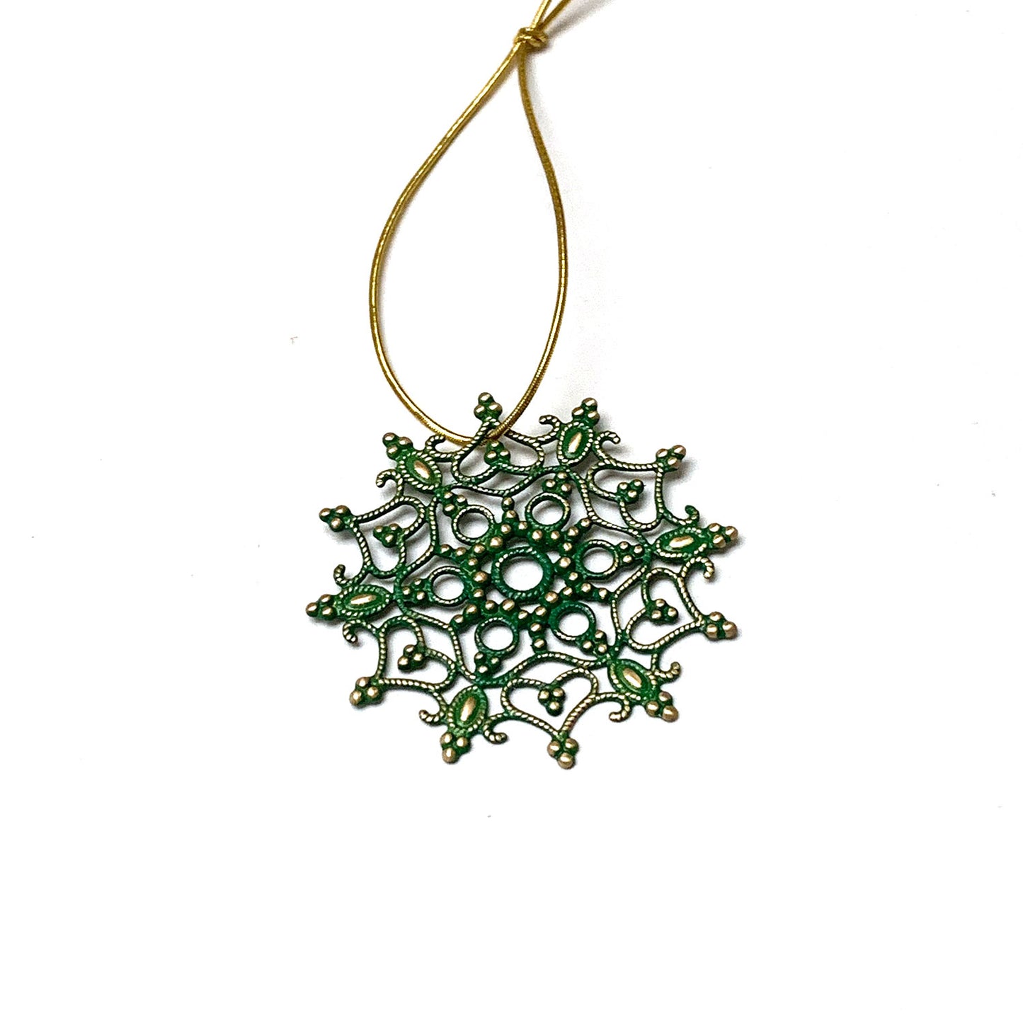 HOLIDAY ORNAMENT. GREEN STARRY NIGHT. CHRISTMAS. SAINT PATRICK. 2 INCHES.