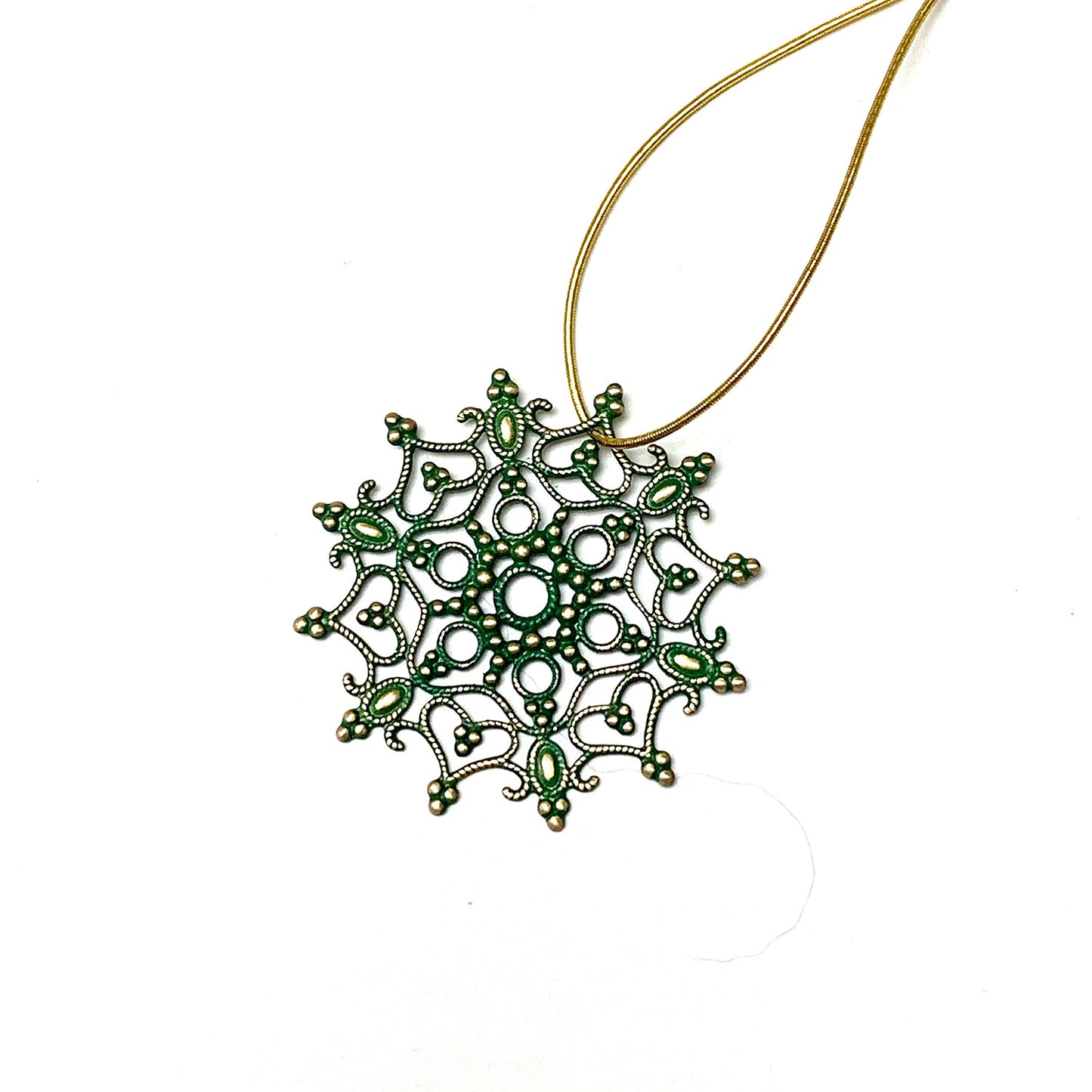 HOLIDAY ORNAMENT. GREEN STARRY NIGHT. CHRISTMAS. SAINT PATRICK. 2 INCHES.