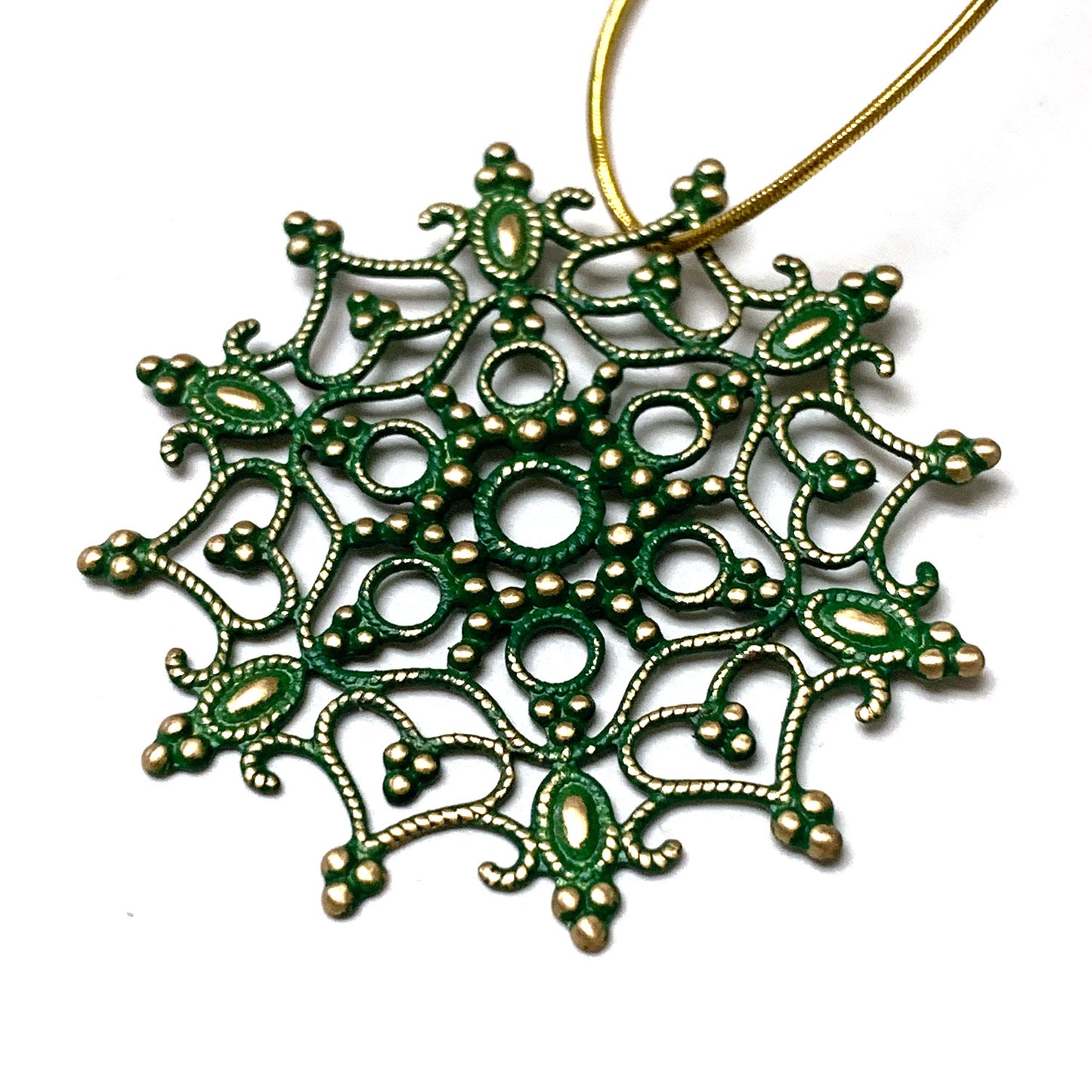 HOLIDAY ORNAMENT. GREEN STARRY NIGHT. CHRISTMAS. SAINT PATRICK. 2 INCHES.
