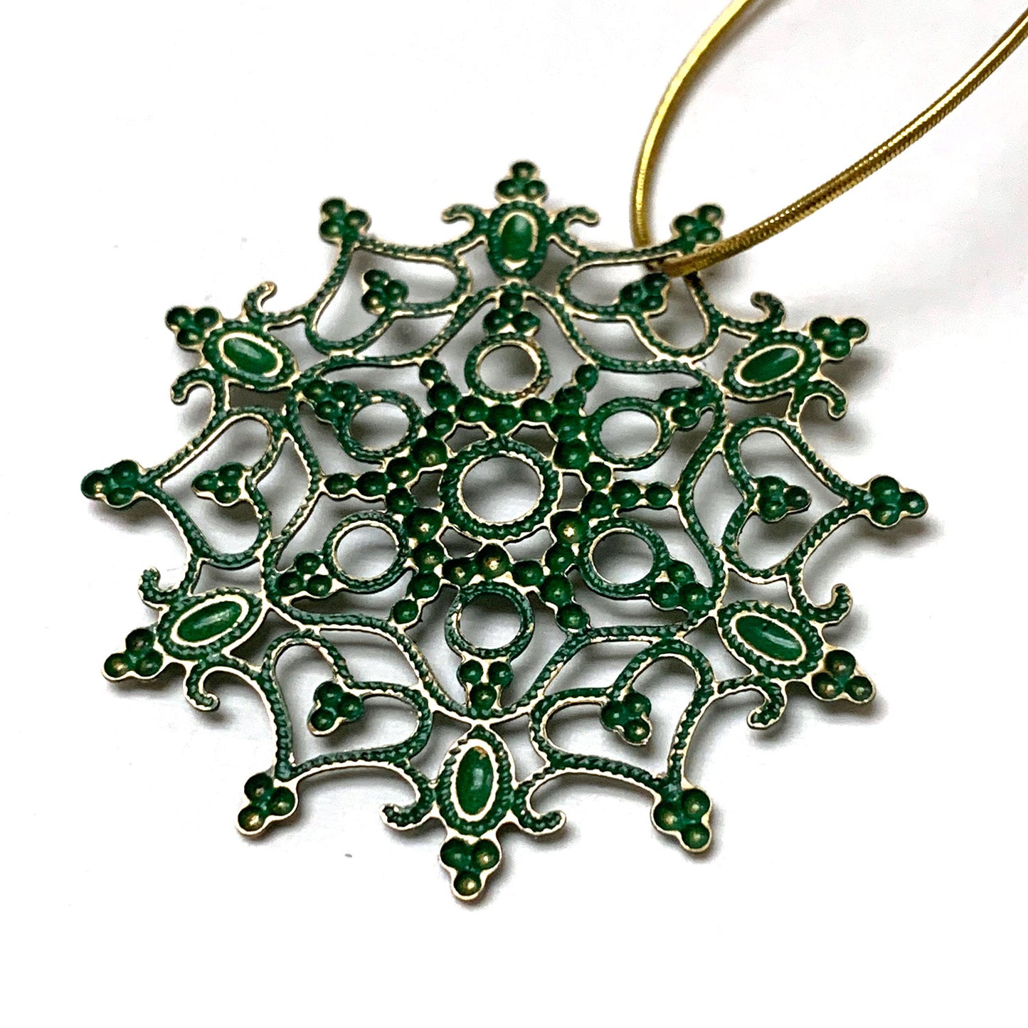 HOLIDAY ORNAMENT. GREEN STARRY NIGHT. CHRISTMAS. SAINT PATRICK. 2 INCHES.