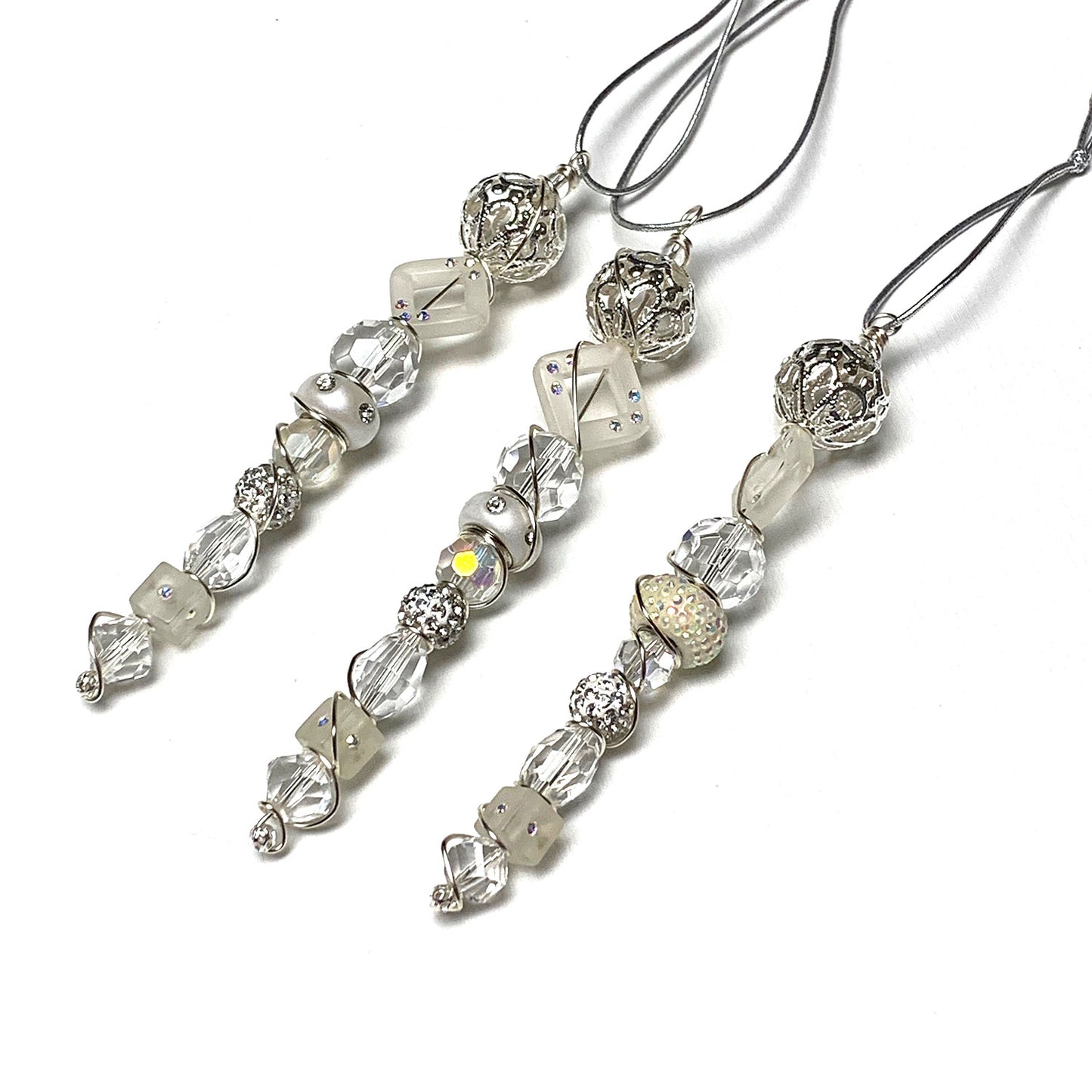 ICICLE ORNAMENT. SUN CATCHER. MULTI COLOR. CHRISTMAS. 3.5 - 5 INCHES.