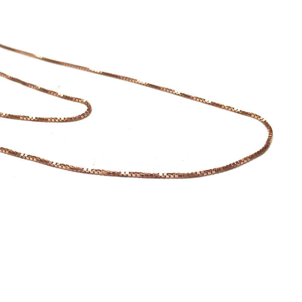 ROSE GOLD FILLED BOX CHAIN NECKLACE .85MM 16 INCHES