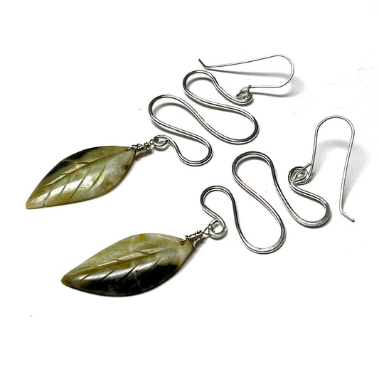 LONG DROP WAVE GEMSTONE EARRINGS