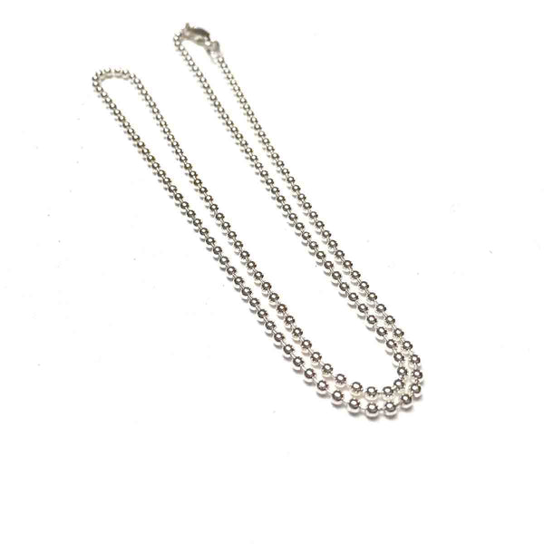 STERLING SILVER BALL CHAIN NECKLACE 1.8MM 18 INCHES
