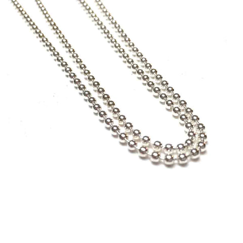 STERLING SILVER BALL CHAIN NECKLACE 1.0MM 18 INCHES