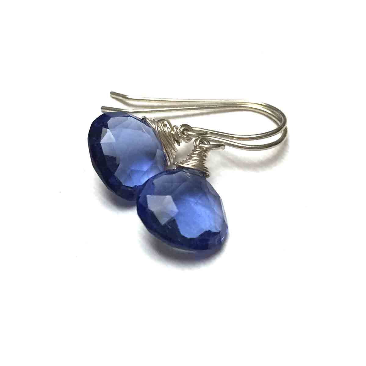 STERLING SILVER TANZANITE BLUE QUARTZ TEARDROP EARRINGS - SYNCH ME TALISMAN