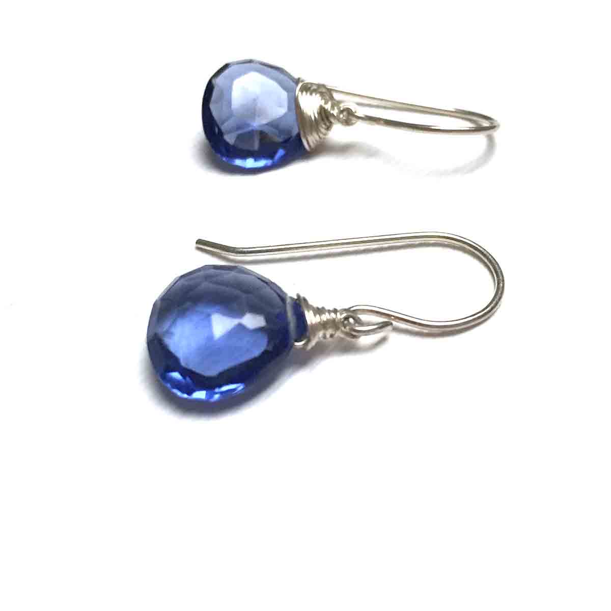 STERLING SILVER TANZANITE BLUE QUARTZ TEARDROP EARRINGS - SYNCH ME TALISMAN