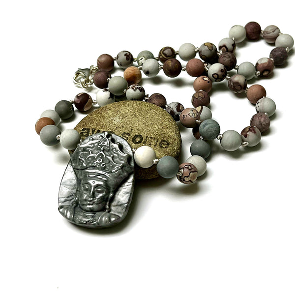 STERLING SILVER GUAN YIN NECKLACE - COMPASSION TALISMAN