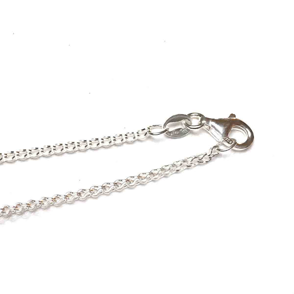 STERLING SILVER OPEN SQUARE CHAIN NECKLACE 1.55MM 18 INCHES