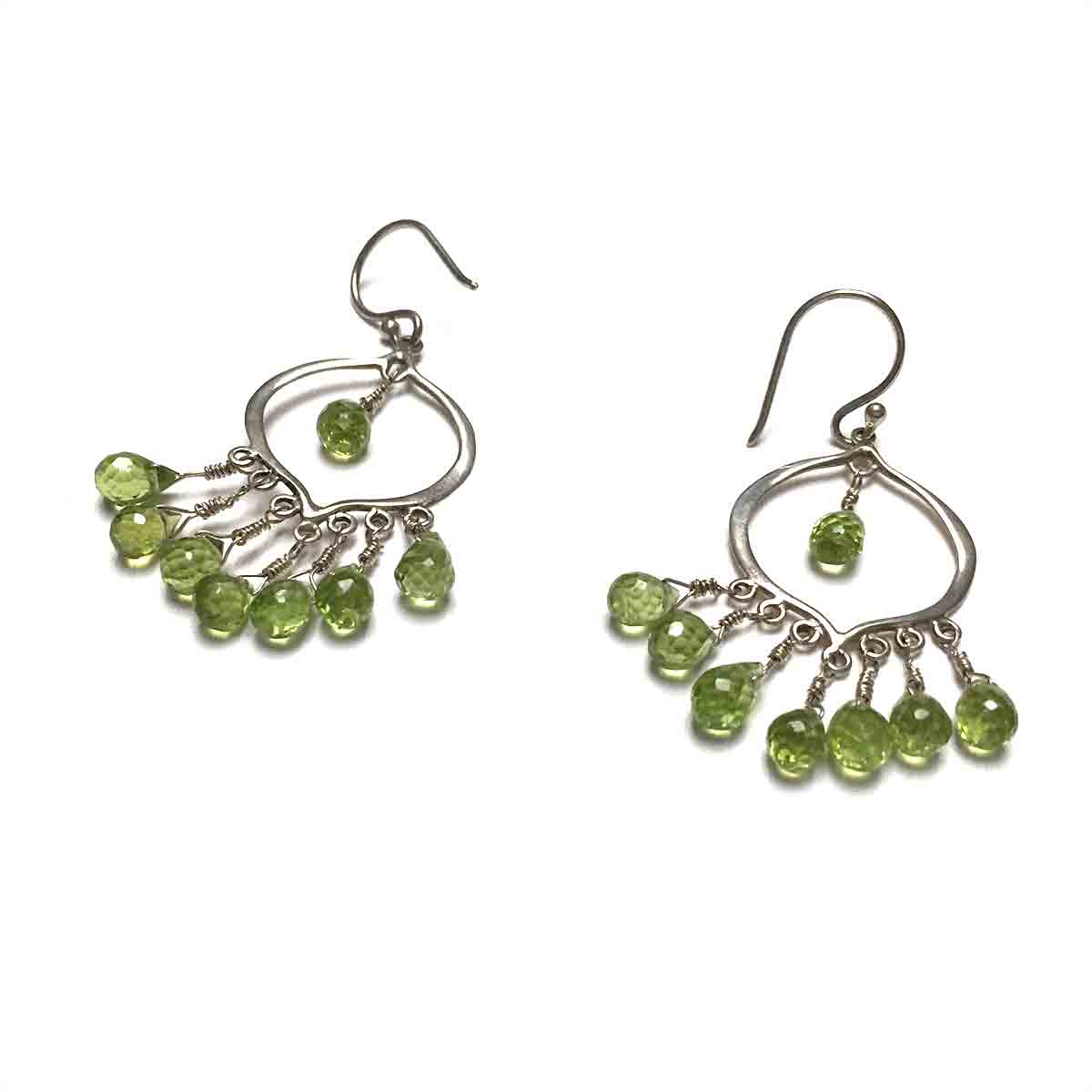 STERLING SILVER PERIDOT CHANDELIER EARRINGS - WARMTH AND ABUNDANCE TALISMAN