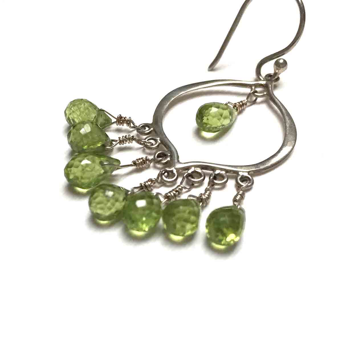STERLING SILVER PERIDOT CHANDELIER EARRINGS - WARMTH AND ABUNDANCE TALISMAN
