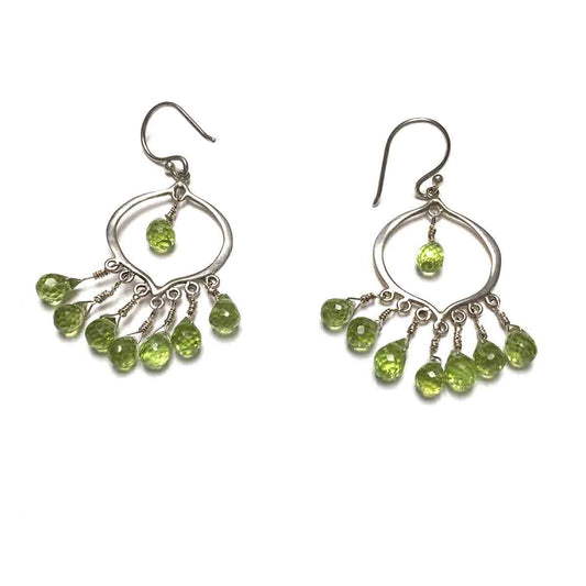 STERLING SILVER PERIDOT CHANDELIER EARRINGS - WARMTH AND ABUNDANCE TALISMAN